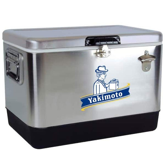 Yakimoto Ice Chest Beverage Beer Cooler Box With Bottle Opener, 51L/54Qt Stainless Steel Portable Insulated Ice Bucket, Sturdy And Leak - proof, For Camping, Beach, Picnic, RV, BBQ, Picnic, Fishing - DelightsDownSouth